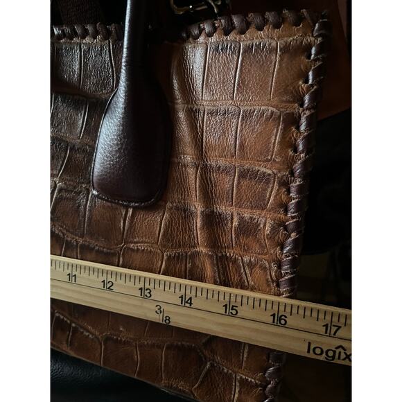 JUAN ANTONIO HORNBACK CARAMEL LEATHER TOTE - Picture 7 of 11